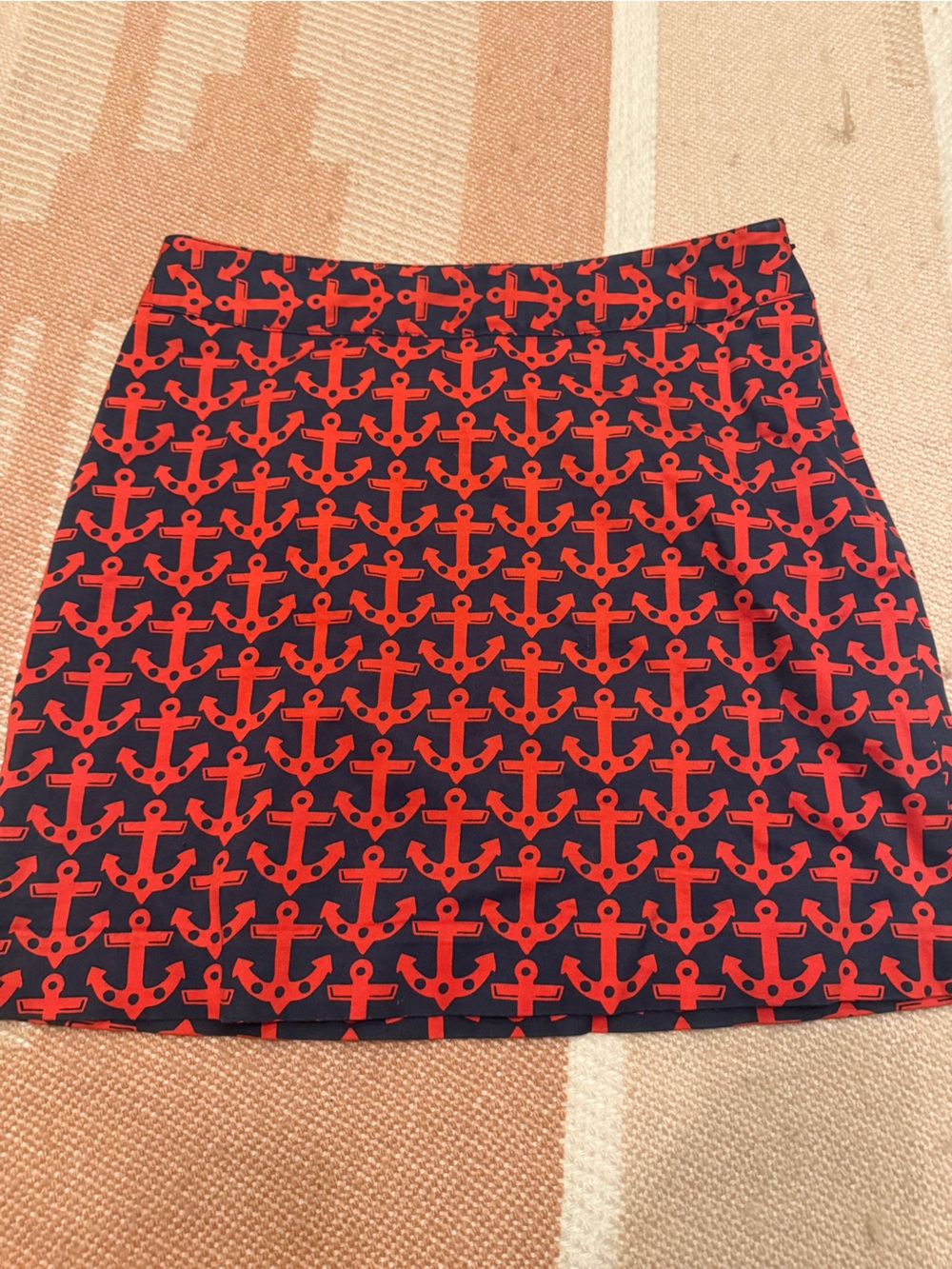 Vineyard Vines Navy Skirt with Red Anchor Print